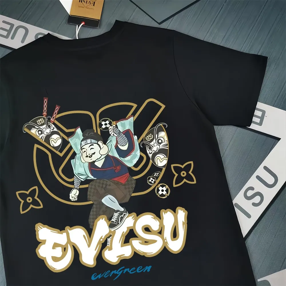 Evisu 2025New Arrival T ⚠ Quality⚠ Same Style T 。 ，Black S-XXL，White S-XXL，Gray M-XXL，Red S-XXL， Red M-XXL